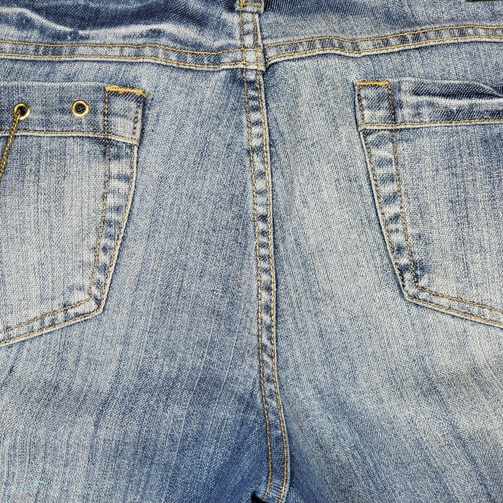 Baby Phat Light Blue Denim Jeans with Gold Stitching - Picture 12 of 16